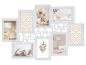Cadre photo collage blanc avec diverses images de décoration intérieure et texte découpé 'LIVE LAUGH LOVE'