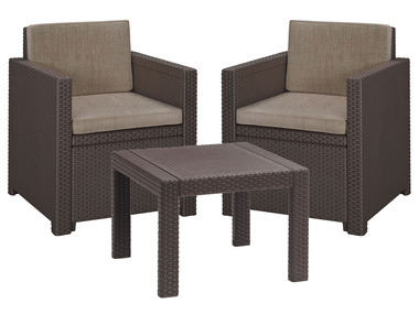 Allibert Set de balcon, 3 pièces, brun