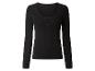 Zwart dames T-shirt met lange mouwen en knoopjes