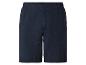 Donkerblauwe shorts van getextureerde stof.
