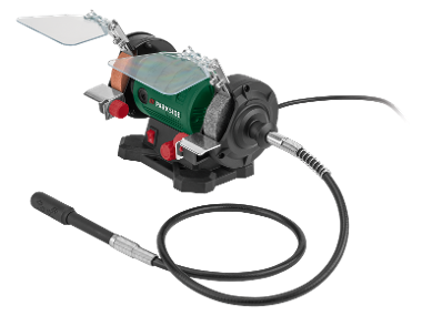 PARKSIDE® Touret à meuler double avec arbre flexible »PDFW 120 B3«, avec set d'accessoires de 103 pièces