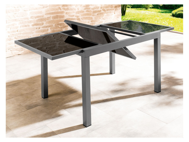 Aller en mode plein écran Set de jardin en aluminium argent/gris avec table extensible et 6 chaises Houston LIVARNO home - Photo 8