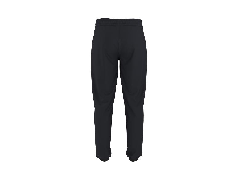 Zwarte heren sportbroek met elastische tailleband, achteraanzicht.