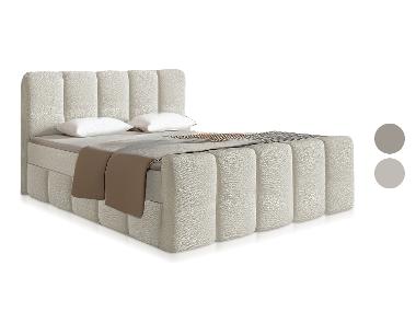 JUSKYS Lit boxspring « Manitoba », avec revêtement bouclé