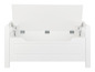 Banc de rangement blanc avec le couvercle ouvert.
