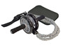 Fitnessset met ab-wiel, weerstandsband en mat.