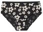 Zwarte slip met witte bloemenprint