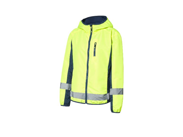 Een felgeel jack met reflecterende strepen