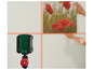 Un niveau laser vert Bosch projette des lignes sur un mur.