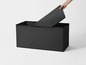 Boîte de rangement noire avec couvercle