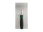 Troffel met metalen blad en groen handvat