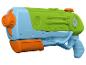 Felgroen en blauw waterpistool met oranje accenten en de tekst «SPLASH».