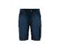 Shorts en jean bleu foncé avec poches latérales et surpiqûres contrastées.