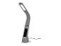 Een grijze LED-bureaulamp met een flexibel ontwerp.