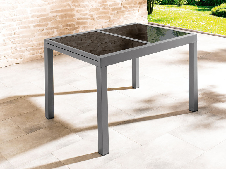 Ga naar volledige schermweergave: Aluminium tuinset zilver/grijs met uittrekbare tafel en 4 relaxstoelen Houston LIVARNO home - afbeelding 6