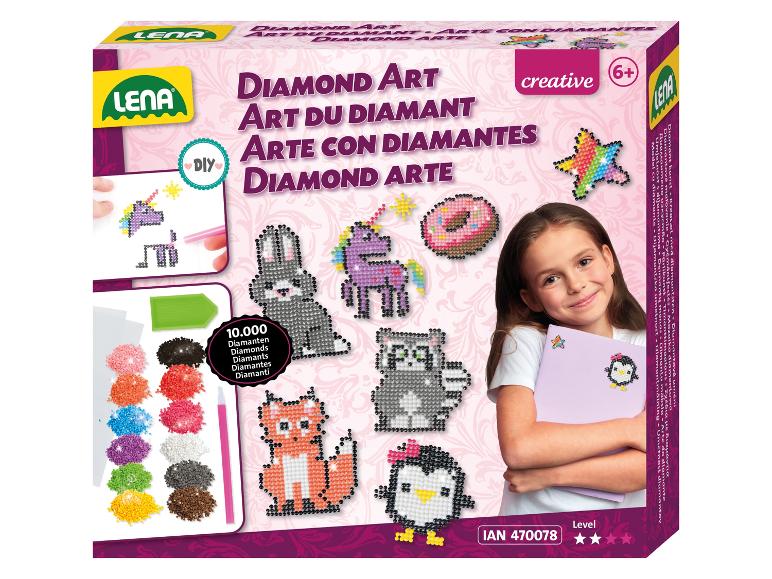 Lena Diamond Art set met unicorn, konijn en andere dieren.
