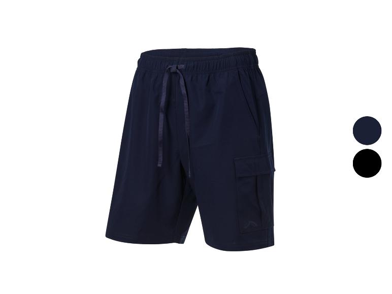 Cargo shorts met trekkoord, verkrijgbaar in donkerblauw en zwart.