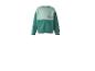Sweat-shirt bicolore vert à manches longues avec le texte « SPORTS CHAMP ».