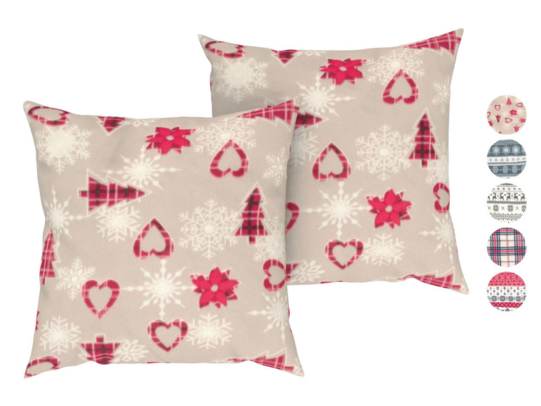 Aller en mode plein écran LIVARNO home Taie d'oreiller en polaire, set de 2, 65 x 65 cm - Photo 1