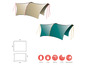 Twee tentdoeken voor kamperen, een in beige en een in turquoise.