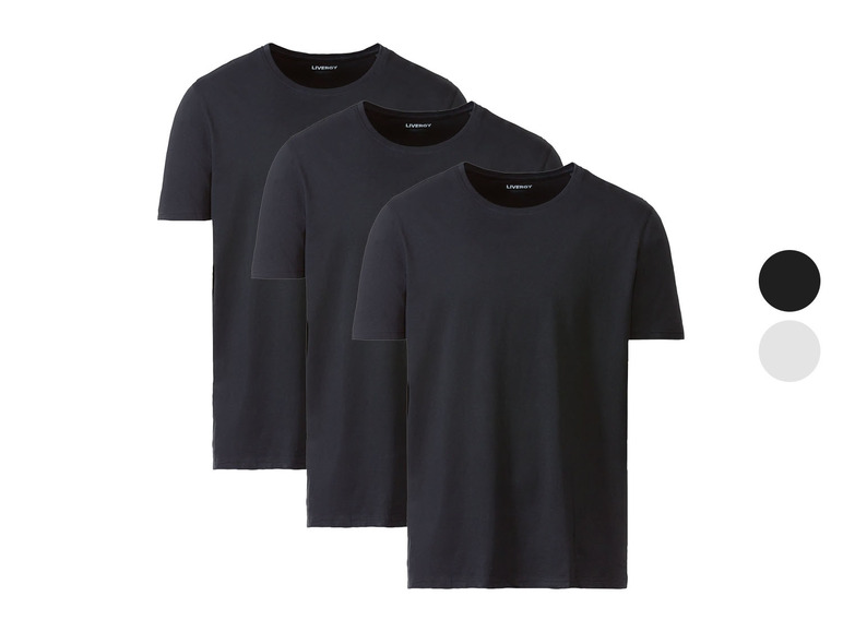 Aller en mode plein écran LIVERGY® Set de 3 T-shirts en coton - Photo 1