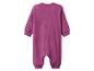 Paarse baby jumpsuit met lange mouwen, achterkant