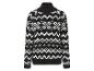 Pull noir avec un motif de Noël blanc.