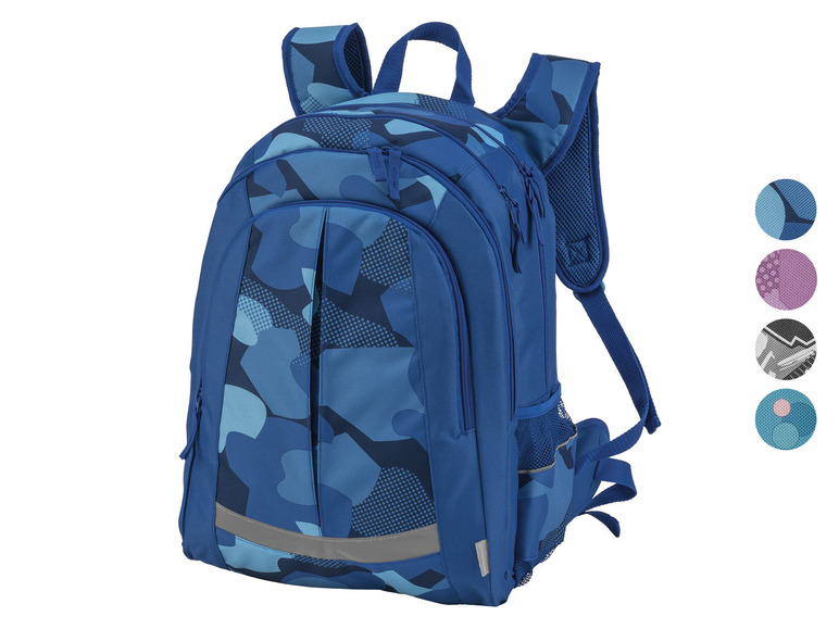 Blauwe schooltas met camouflageprint