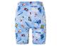 Lidl fietsshorts, lichtblauw, met boodschappenprint.