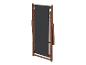 Chaise longue de plage pliante en bois avec tissu noir