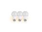 Drie witte LED-lampen op een witte achtergrond.
