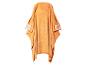 Oranje fleece draagbare deken met mouwen en zakken, met het woord 'RUBBLE'