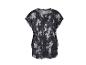 T-shirt femme avec un motif tie-dye gris et noir.