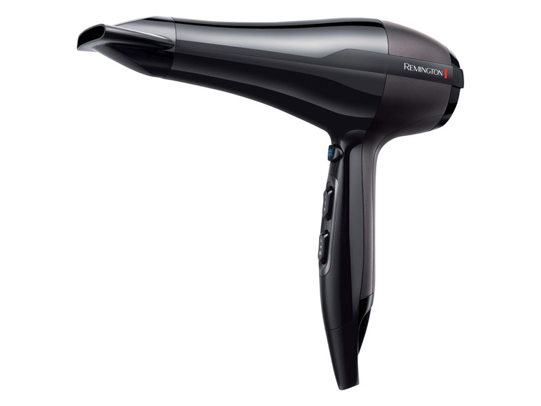 Un sèche-cheveux Remington noir avec plusieurs réglages.