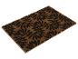 Paillasson marron avec motif floral noir.