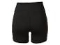 Short de sport noir pour femme avec taille haute et poche latérale.