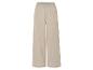 Beige wijde broek van getextureerde stof.