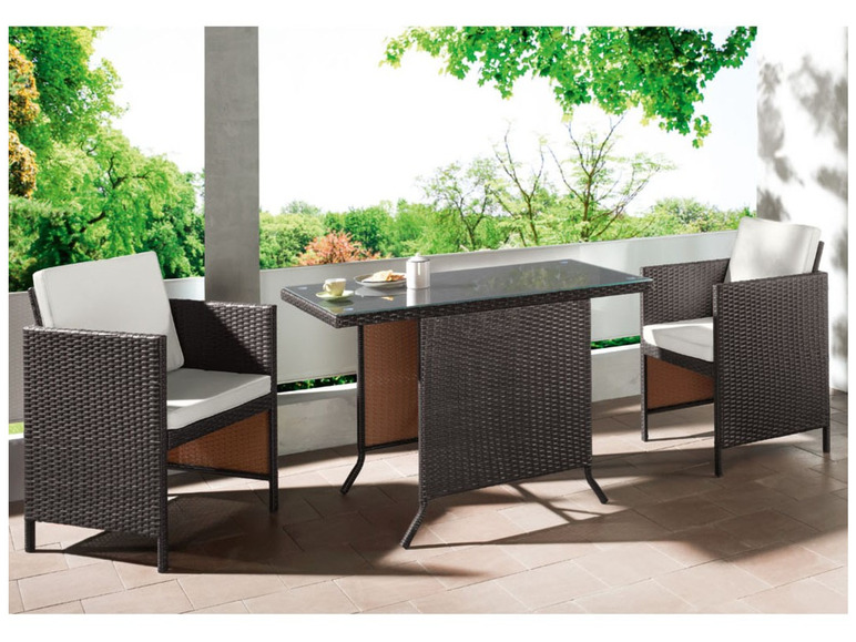 Ga naar volledige schermweergave: LIVARNO home Wicker balkonset, 3-delig - afbeelding 2