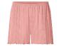 Short rose pour femme avec texture côtelée et détails ajourés.