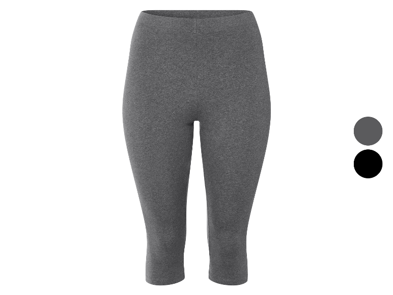Leggings trois quarts en gris, noir et gris foncé.