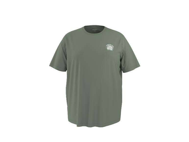 Groen heren T-shirt met 'Summer Surf Ride the Waves' opdruk op de borst.