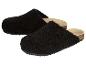 Zwarte winterse huisschoenen met imitatiebont voering en kurken zool