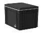 Caisse de rangement pliable noire avec couvercle et bordure blanche