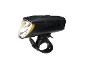 Phare de vélo noir avec lumière blanche et support en caoutchouc