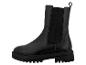 Zwarte leren Chelsea boot met een dikke, gegroefde zool