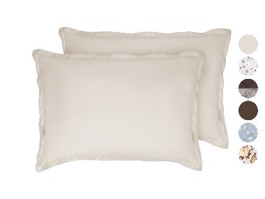 LIVARNO® Taies d'oreiller en satin de microfibre, 40 x 60 cm, 2 pièces