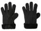 Gants noirs avec bordure en fourrure, vue avant et arrière