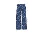 Blauwe broek met witte madeliefjes.