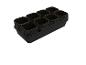 Pots de plantes noirs et plateau pour semis.