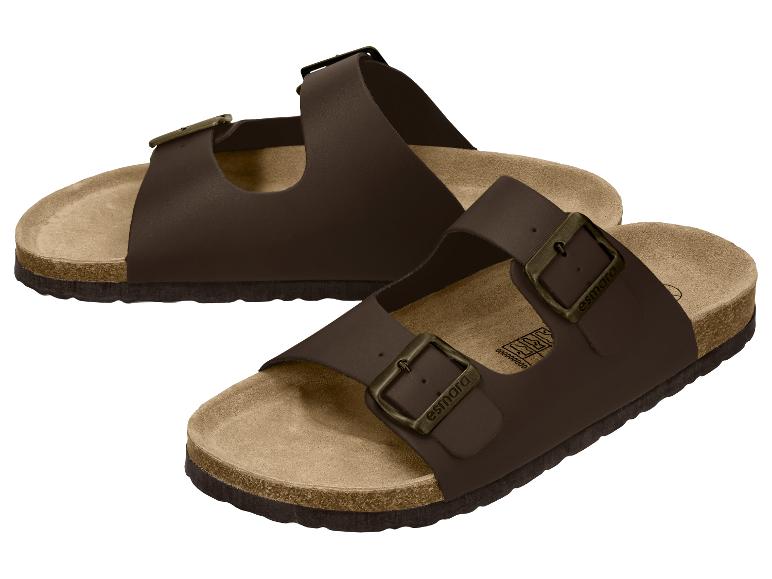 Sandales marron avec boucles métalliques et semelle en liège